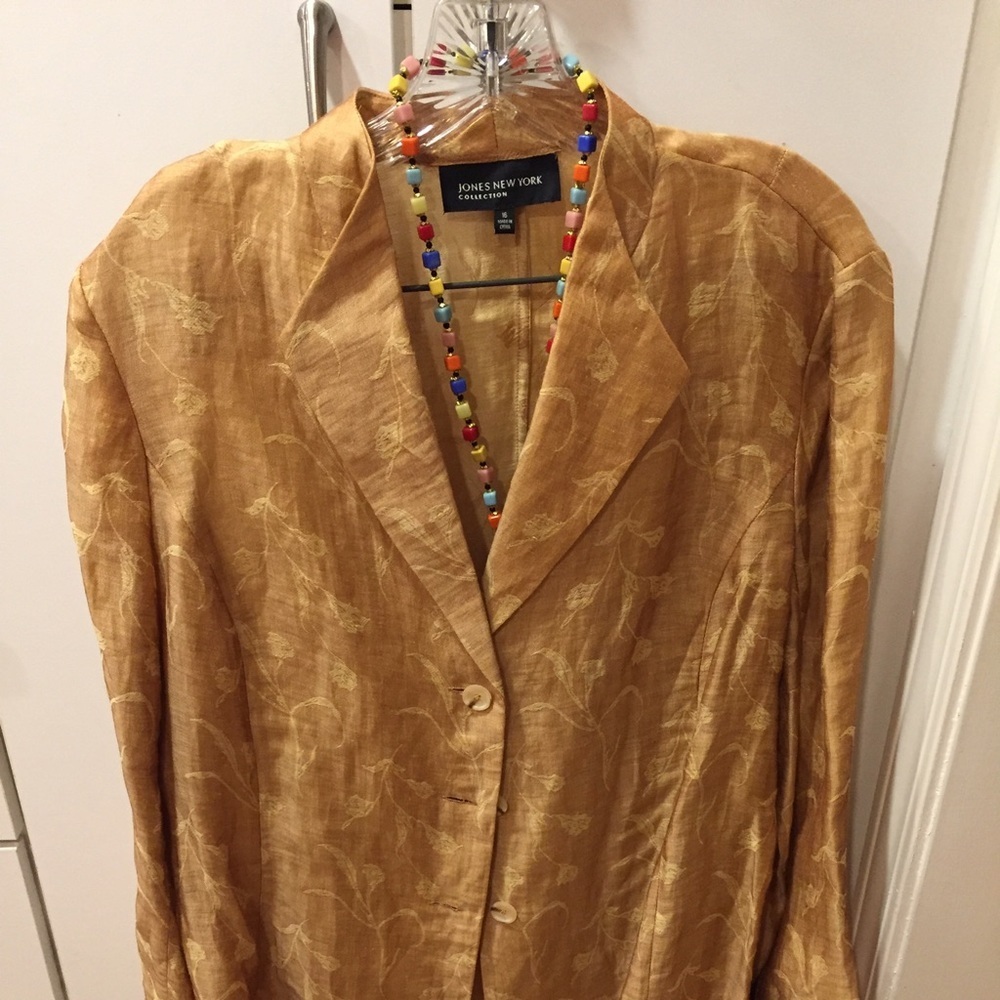 JONES NEW YORK Linen Jacket - PeachTan 16 NWT - Picture 2 of 7